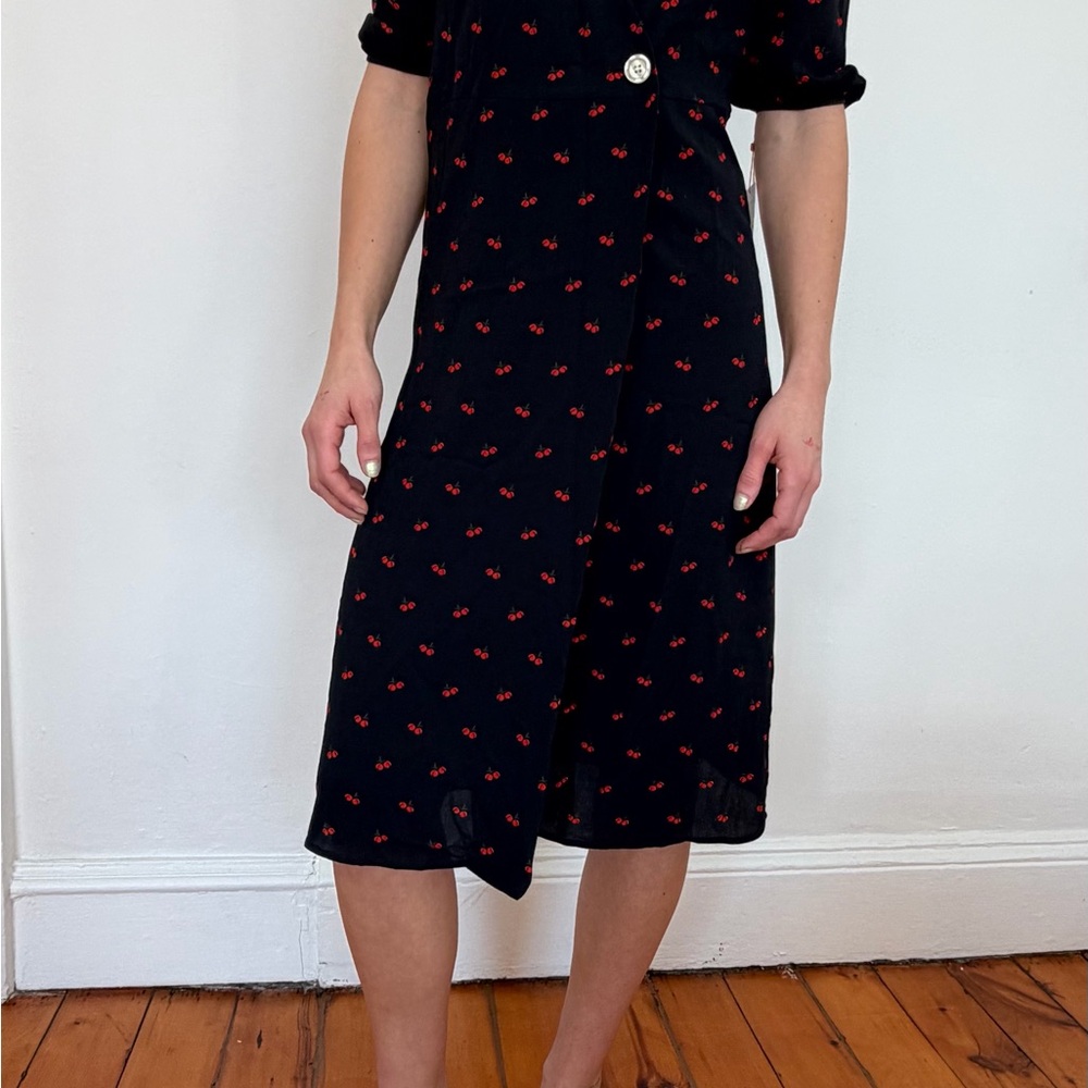 Rouje Black and Red Midi Dress